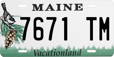 ME license plate 7671TM