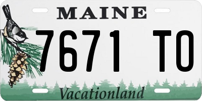 ME license plate 7671TO
