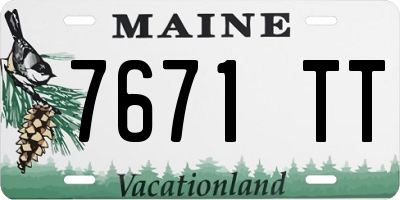 ME license plate 7671TT