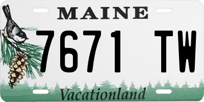 ME license plate 7671TW