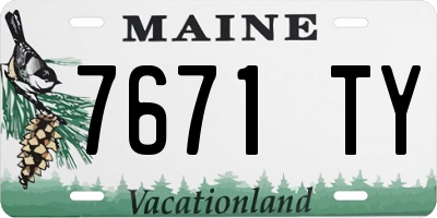 ME license plate 7671TY