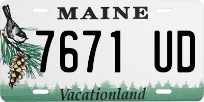 ME license plate 7671UD