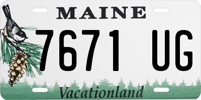 ME license plate 7671UG