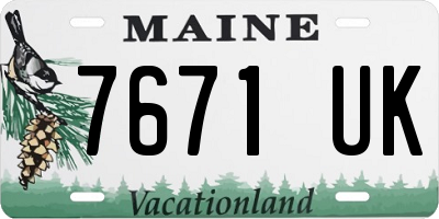 ME license plate 7671UK