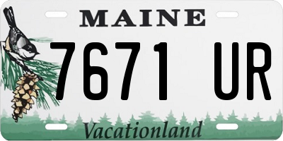 ME license plate 7671UR