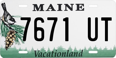 ME license plate 7671UT