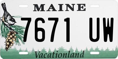 ME license plate 7671UW