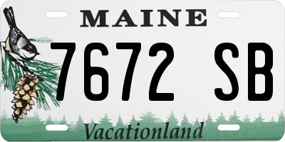 ME license plate 7672SB