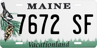 ME license plate 7672SF