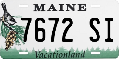 ME license plate 7672SI
