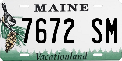 ME license plate 7672SM