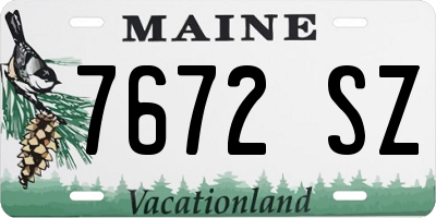 ME license plate 7672SZ
