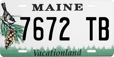 ME license plate 7672TB