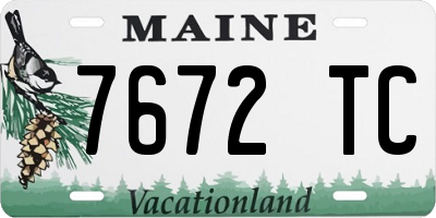 ME license plate 7672TC