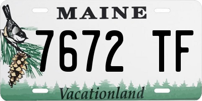 ME license plate 7672TF