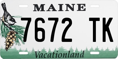 ME license plate 7672TK