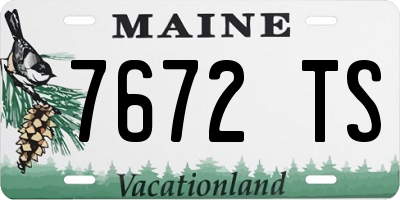 ME license plate 7672TS
