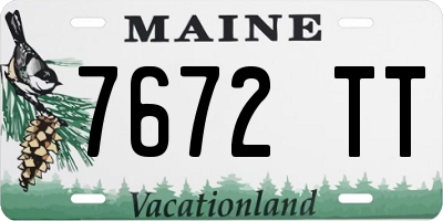 ME license plate 7672TT