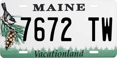 ME license plate 7672TW