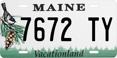 ME license plate 7672TY