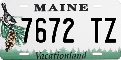 ME license plate 7672TZ