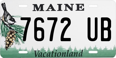 ME license plate 7672UB