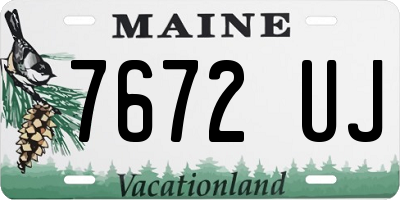 ME license plate 7672UJ