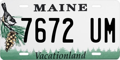 ME license plate 7672UM