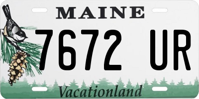 ME license plate 7672UR