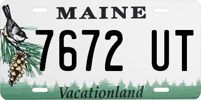 ME license plate 7672UT