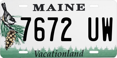 ME license plate 7672UW