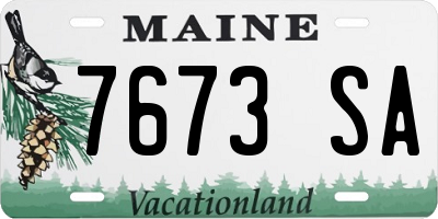 ME license plate 7673SA