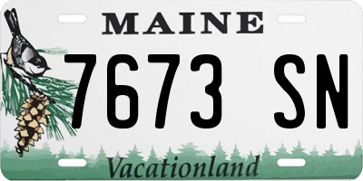ME license plate 7673SN
