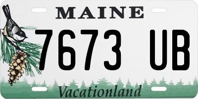 ME license plate 7673UB