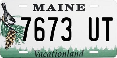 ME license plate 7673UT