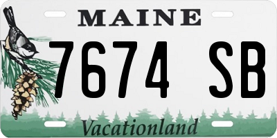 ME license plate 7674SB