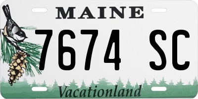 ME license plate 7674SC