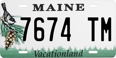 ME license plate 7674TM