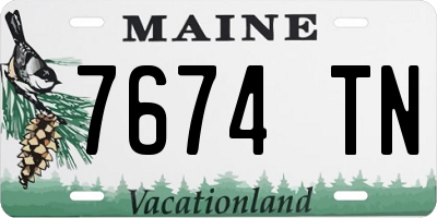 ME license plate 7674TN