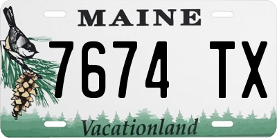 ME license plate 7674TX