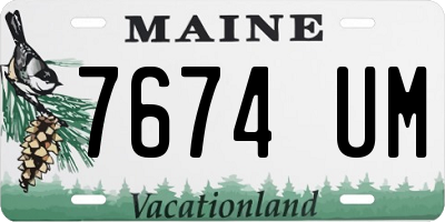 ME license plate 7674UM