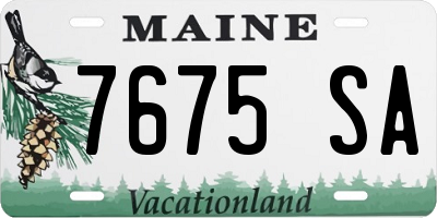 ME license plate 7675SA