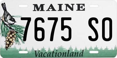 ME license plate 7675SO