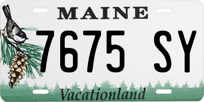 ME license plate 7675SY