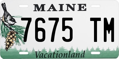 ME license plate 7675TM