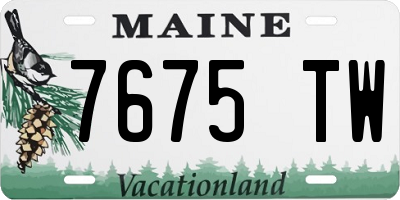ME license plate 7675TW