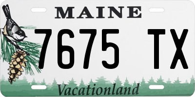 ME license plate 7675TX
