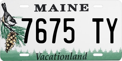 ME license plate 7675TY