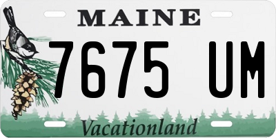 ME license plate 7675UM