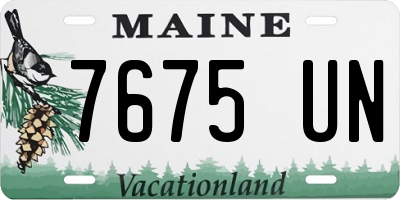 ME license plate 7675UN
